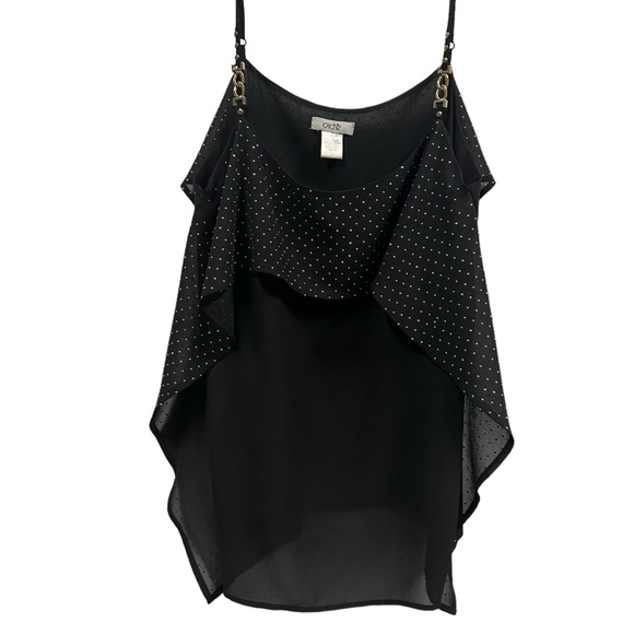 Cache Gold Jewelry Chain Spaghetti Strap Layered Sleeveless Cami Tank Blouse M - Picture 5 of 9